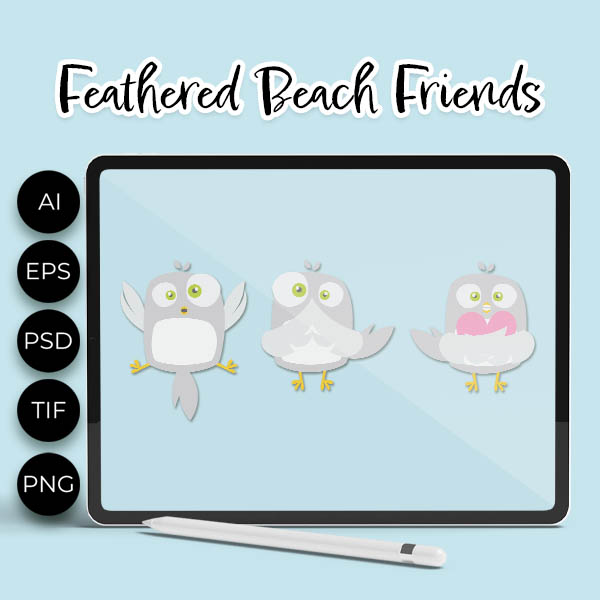 (image for) Feathered Beach Friends