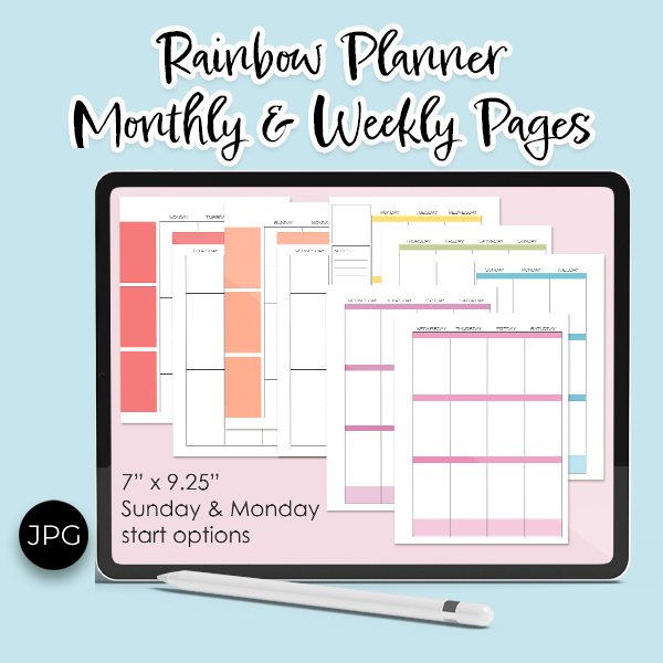 (image for) Rainbow Monthly & Weekly Pages